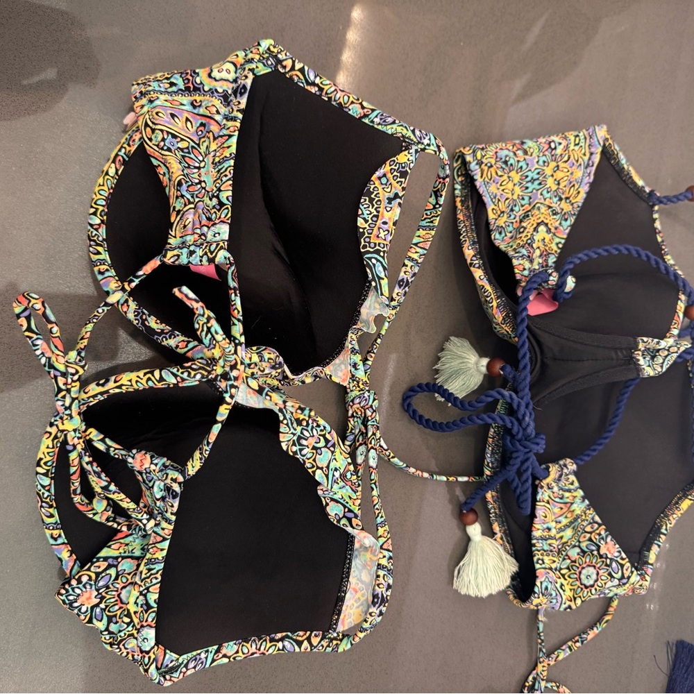 Victoria's Secret Multicolor Paisley Bikini Set - Blue, Yellow, Pink, Green - Picture 4 of 5